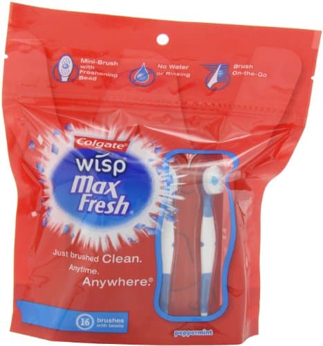 Colgate MaxFresh Wisp Disposable Mini Toothbrush, Peppermint, 24 Count (Pack of 4)