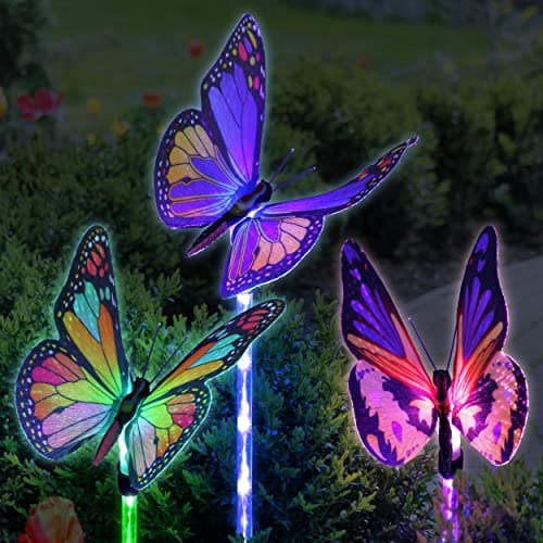 Exhart Metal Butterfly Garden Stakes Set