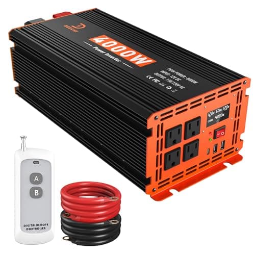 Energizer 4000 Watt 12V 60Hz Power Inverter with Remote Control ...