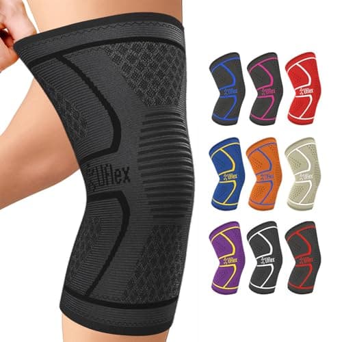 UFlex Athletics Compression Knee Brace for Women & Men Knee Sleeves Support for Sports, Running, Weightlifting, Arthritis, Meniscus Tear, ACL, Hiking, Recovery Support & Fitness X-Large Red