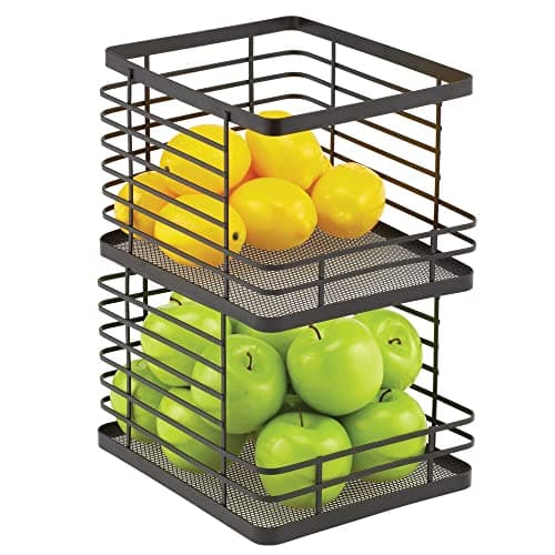 mDesign Stackable Metal Wire Basket for Kitchen Storage - 6 Pack ...