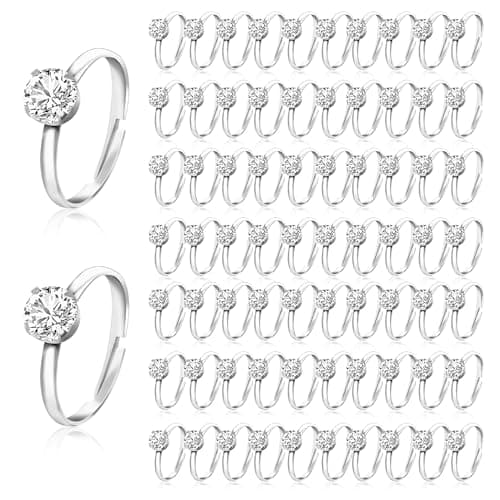 Amazon.com: 36 Pack Plastic Diamond Rings for Bridal Shower Game, Bulk ...