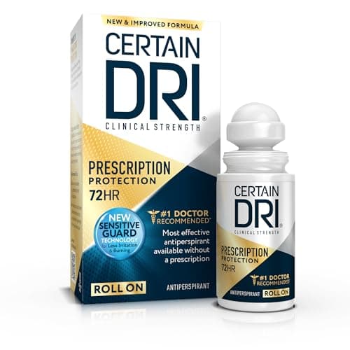 Certain Dri Prescription Strength Clinical Antiperspirant Roll-On Deodorant, Hyperhidrosis Treatment for Men & Women, Unscented, 35.5 mL, 1 Pack