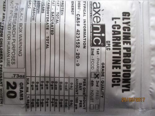 20 Grams Glycine Propionyl gal-Carnitine HCl Powder (gplc)