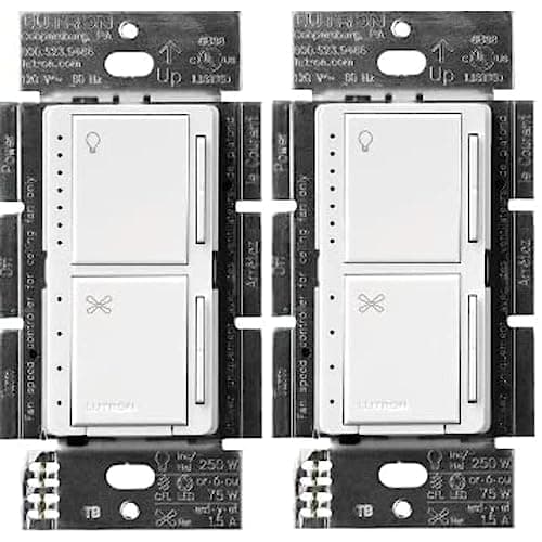 Lutron MA-LFQHW-WH Maestro Fan Control and Dimmer Kit, White - Wall ...