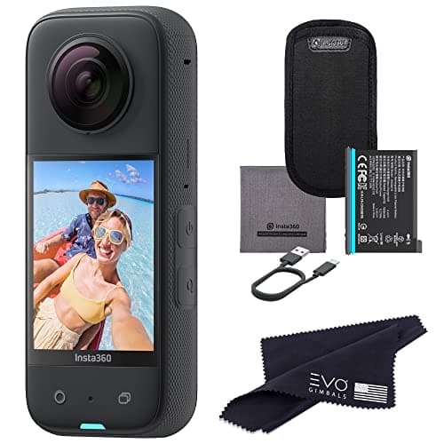 Insta360 Get-Set Bundle- Insta360 X3 Waterproof 360 Action Camera with 1 2 48Mp Sensors, Active HDR Video, 72Mp 360 Photo, 4K Single Lens, 60Fps Me Mode, Stabilization, 2.29 Touchscreen, Ai Editing