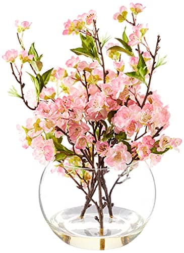 Arreglo de flores de cerezo de 24 pulgadas de Nearly Natural en jarrón de vidrio