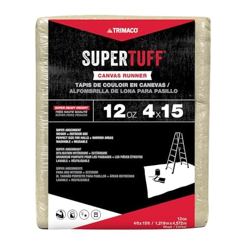 Trimaco SuperTuff Rubber Back Canvas Drop Cloth 4x15