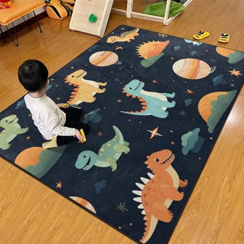Nuloom Eamon Dinosaur Pet Friendly Machine Washable Kids Area Rug ...