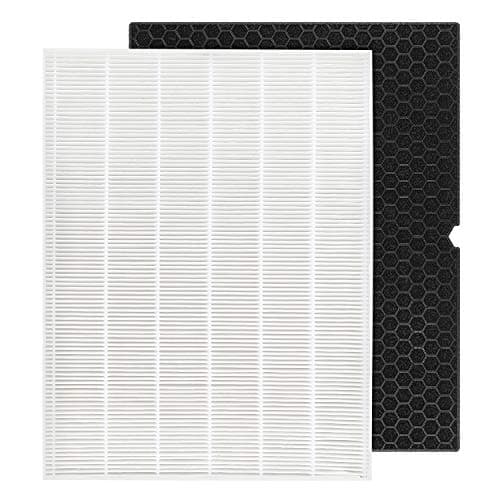 116130 Filter H Replacement Compatible With Winix 5500-2 ＆ AM80 Air Purifier, Includes 4* Ture HEPA Filters + 4* Honeycomb Activated Carbon Filters