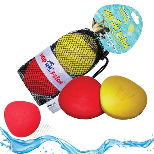 Kurgo Fetch Toy for Dogs, Dog Floating Water Toys, for Pool, Beach, or Lake, Easy to See Bright Neon Colors, Skipping Stones, Outdoor Toy for Pets - 3-Pack