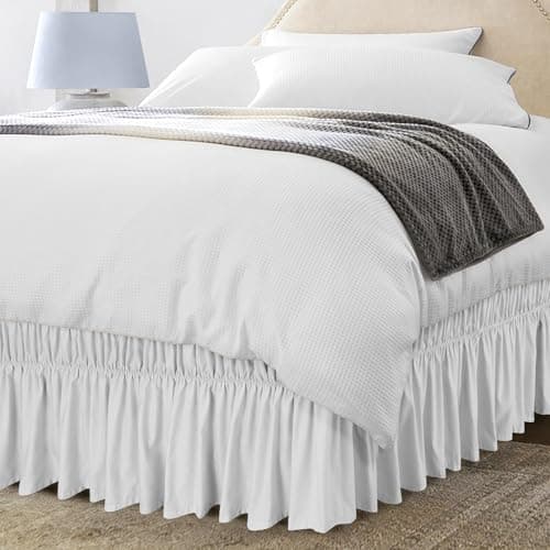 Utopia Bedding Queen Bed Skirt - Soft Quadruple Pleated Ruffle - Easy Fit with 16 Inch Tailored Drop - Hotel Quality, Shrinkage and Fade Resistant (Queen, White)