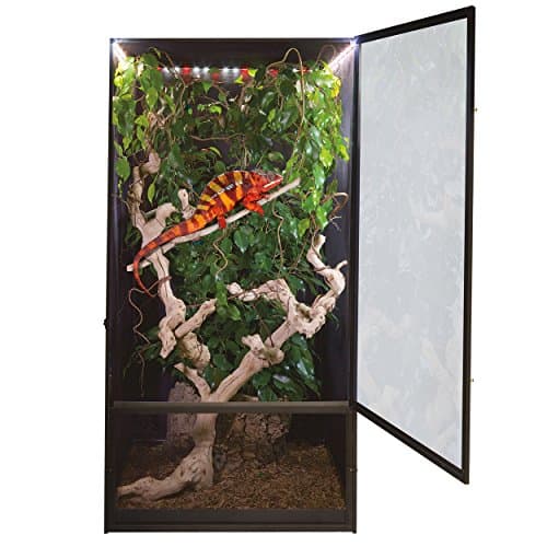 Zoo Med ReptiBreeze LED Deluxe Open Air Aluminum Screen Habitat, X-Large/24 gal x 24 W x 48 H