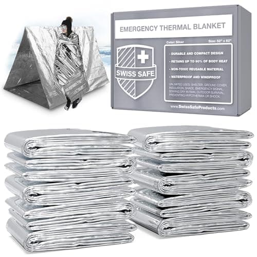 Swiss Safe Emergency Mylar Thermal Blanket (5-Pack)