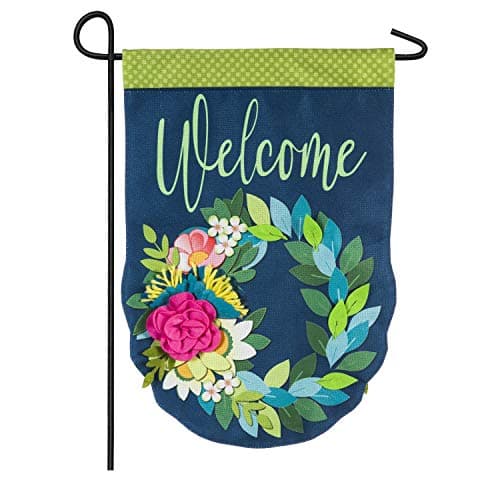 Evergreen Flag, Happy Spring Floral Garden Suede Flag, 18'' x 0.04 ...