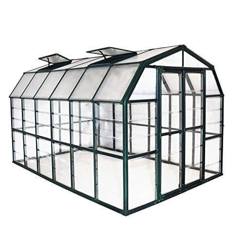 Invernadero Outsunny de policarbonato 6x8 con puerta corredera
