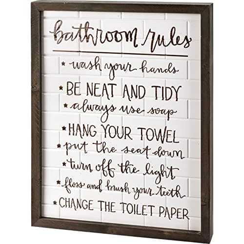 Amazon.com: Primitives by Kathy Box Sign Bathroom Rules (104742) : Home ...