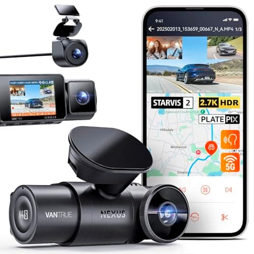 Vantrue N4 3 Channel 4K Dash Cam, 4K+1080P Front and Rear, 2.5K+1440P Front and Inside, 2.5K+2.5K+1080P Three Way Triple Dashcam, IR Night Vision, 24hr Parking Mode, Capacitor, Support 512GB Max