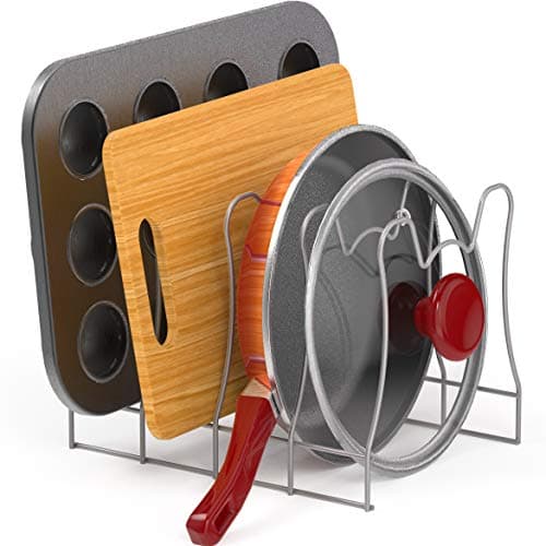 SimpleHouseware Kitchen Cabinet Pantry Pan and Pot Lid Organizer Rack