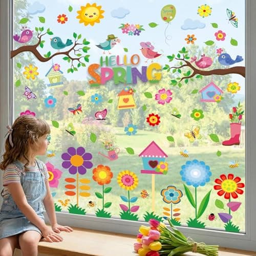 Adhesivos para ventanas de primavera Crayola