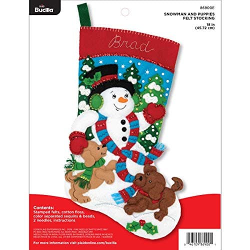 Bucilla Felt Applique DIY Christmas Stocking Kit, Snow Family Portrait ...