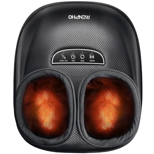 RENPHO Foot Massager Machine with Heat, Mothers Day Gifts for Women Men, 3 Heating Levels, Deep Kneading, Heated Shiatsu Feet Massager with Wireless Remote Control