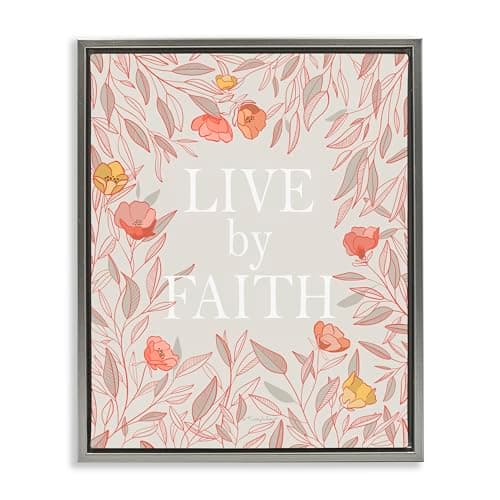 Stupell Industries Grateful Faith Floral Religious Painting Gold ...