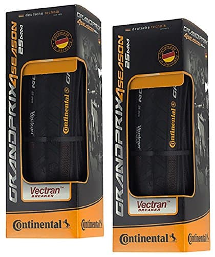 Continental 0100175 Grand Prix 4-Season Bicycle Tire, 700 x 25mm, Wire Beaded, Black