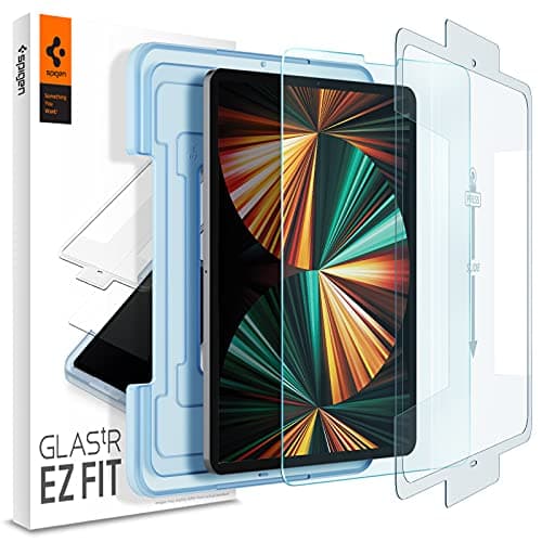 Spigen Tempered Glass Screen Protector [GlasTR EZ Fit] Designed for iPad Pro 12.9 inch M2 (2022) / iPad Pro 12.9 inch (2021/2020/2018)