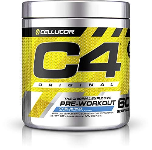 Cellucor C4 Original Pre Workout Powder - Sugar Free Preworkout Energy for Men & Women - 150mg Caffeine, Beta Alanine, Creatine - Icy Blue Razz, 60 Servings
