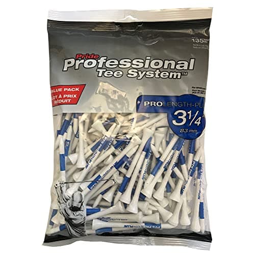 Pride Golf Tee Tees 135 Count, Blue On White, 3-1/4 US