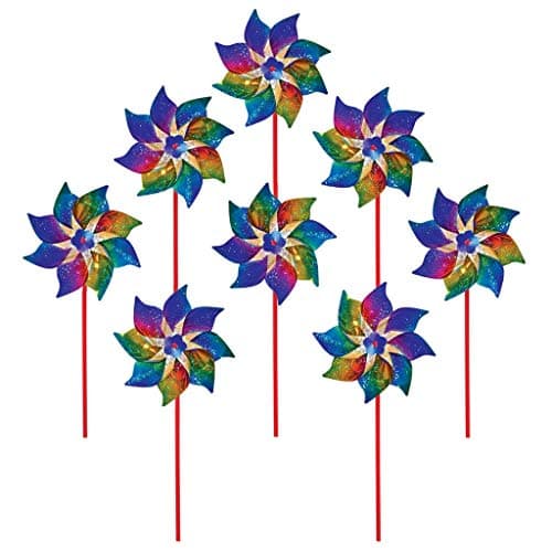 In the Breeze 2864-PACKS — 8-Inch Rainbow Pinwheel Spinners, 40 Pieces ...