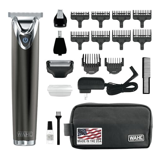 Wahl Clipper Slate Stainless Steel Lithium Ion Plus Beard Trimmers for Men, Electric Shavers, Nose Ear Trimmers, Rechargeable All in One Men's Grooming Kit, by the Brand used by Professionals, #9864
