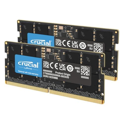 Crucial RAM 32GB Kit (2x16GB) DDR5 5600MHz (or 5200MHz or 4800MHz) Laptop Memory CT2K16G56C46S5