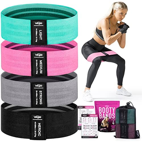 WODSKAI Resistance Bands for Legs, Fabric Resistance Bands, Set of 5 Non Slip Resistance Bands, Booty Sports Bands for Exercise Squat, Glute, Hip, Thigh Workout