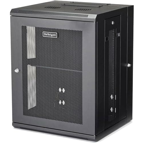 StarTech.com 4-Post 15U Wall Mount Network Cabinet w/ 1U Shelf, 19" Wall-Mounted Server Rack Kit for IT / Data Computer Equipment, Ships Fully Assembled