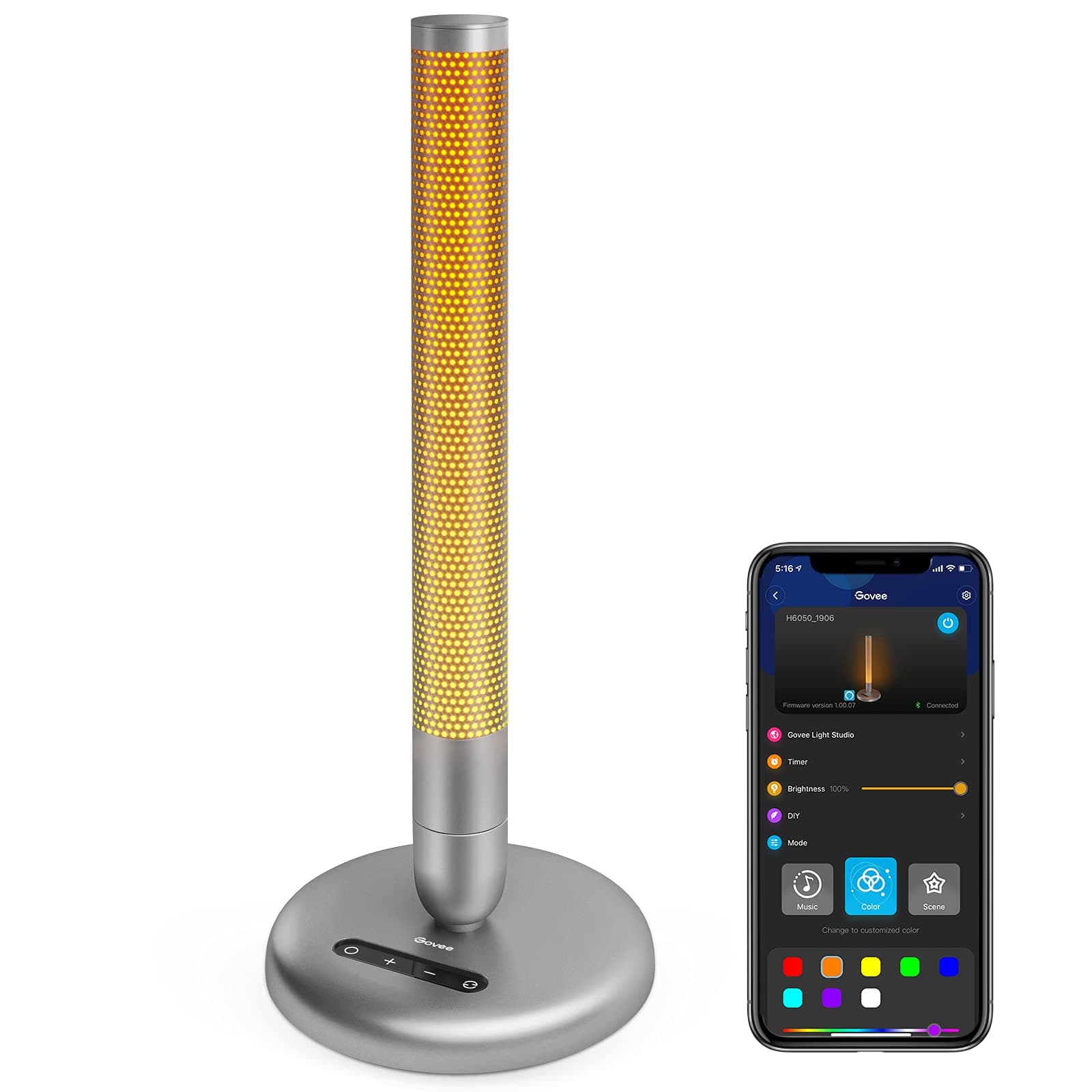 Govee Smart Table Lamp, Dimmable RGBWW Bedside Lamp, LED Lamp Work ...