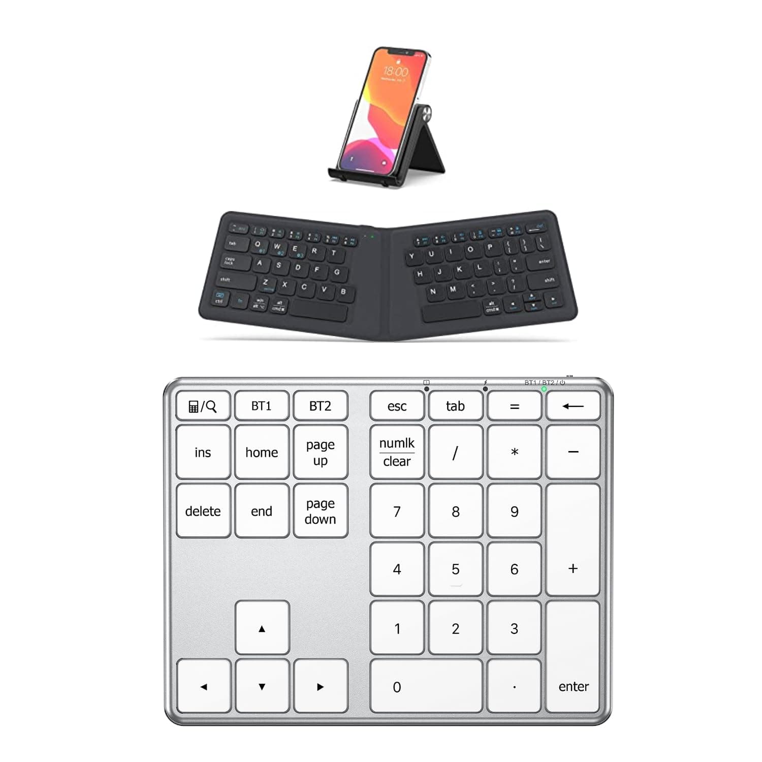 Amazon.com: iClever Portable Keyboard, BK06 Foldable Bluetooth Keyboard ...