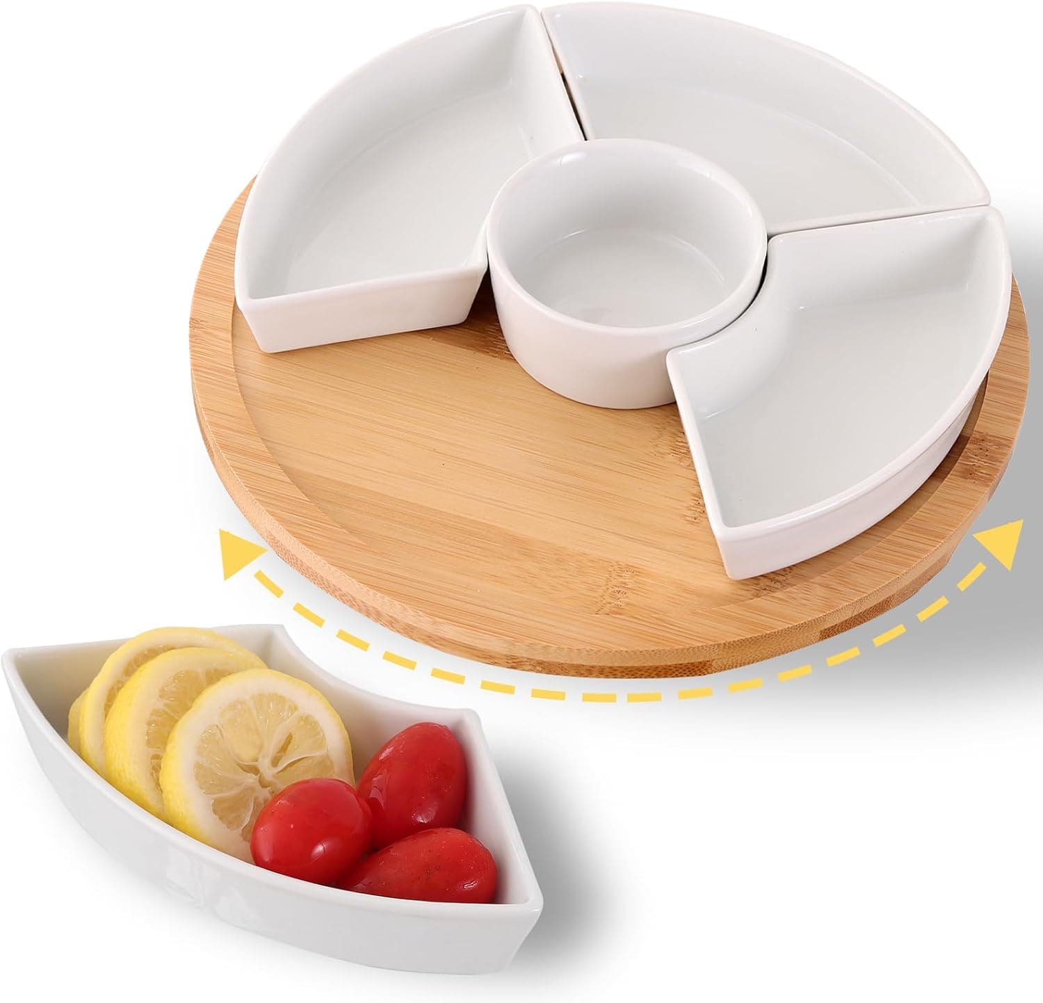 Amazon.com: Unilives Vegetable Tray, Ceramic Divided Serving Tray with ...