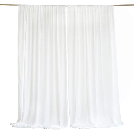 Amazon.com: Ling's moment 10% Transparency White Backdrop Curtains 10ft ...