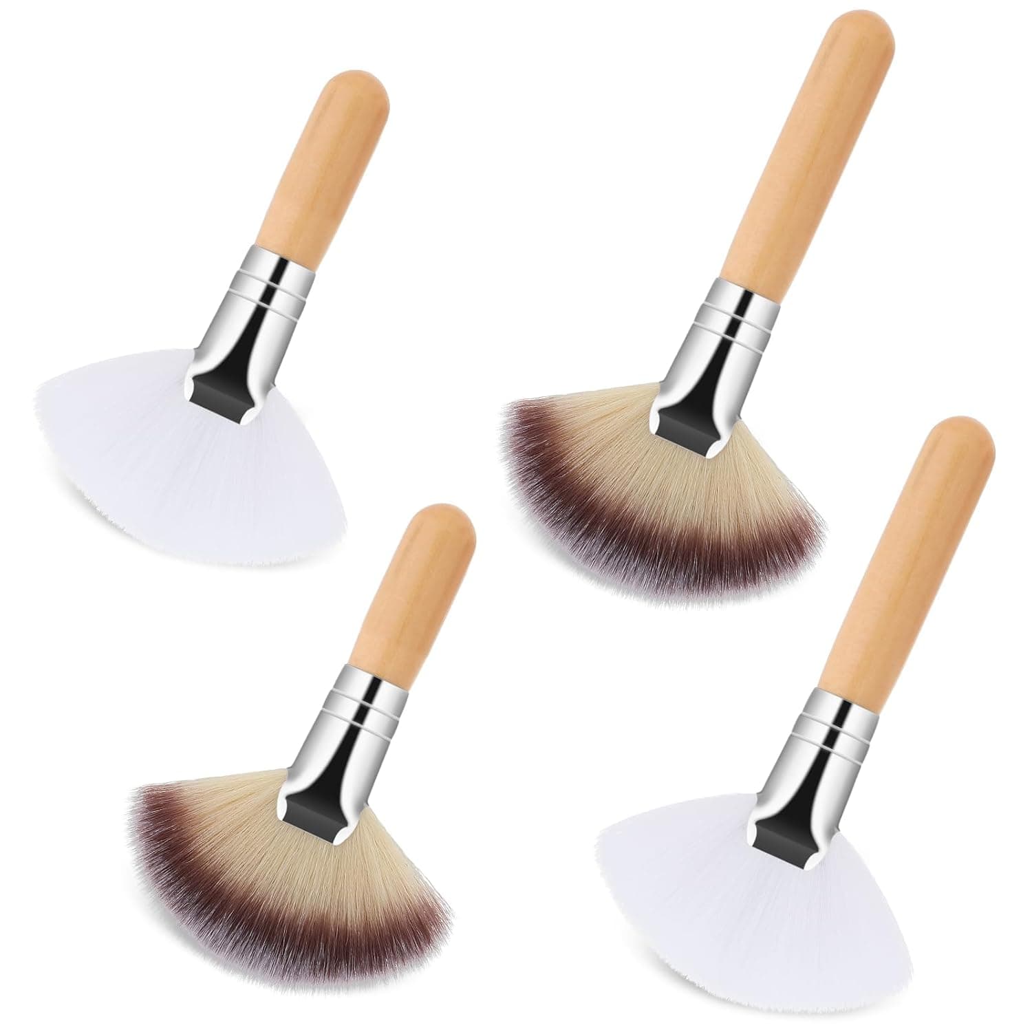Amazon.com: Thinp 4 Pcs Facial Fan Brush,Facial Brushes Esthetician Fan ...