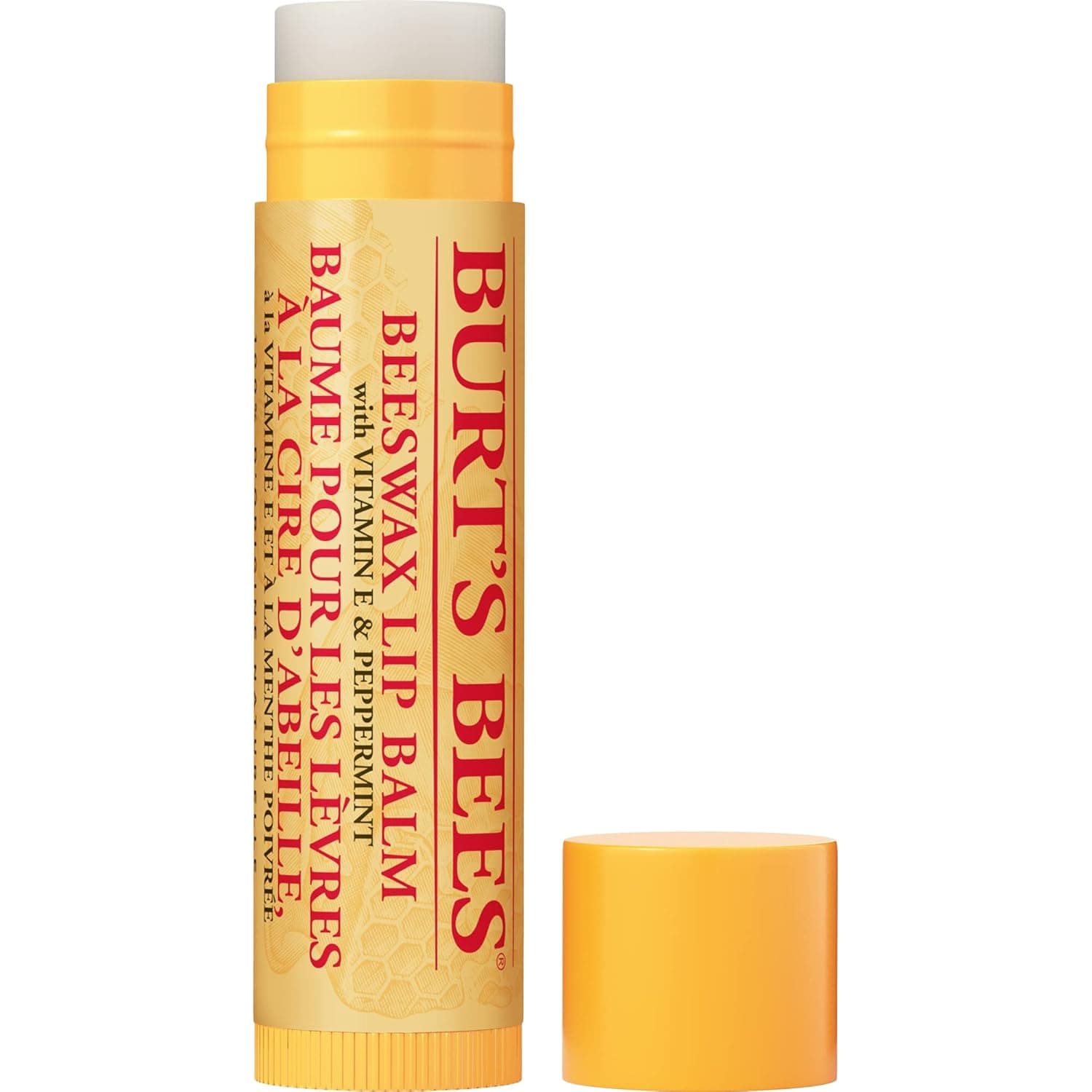 Amazon.com : Burt's Bees Beeswax Lip Balm with Vitamin E & Peppermint ...