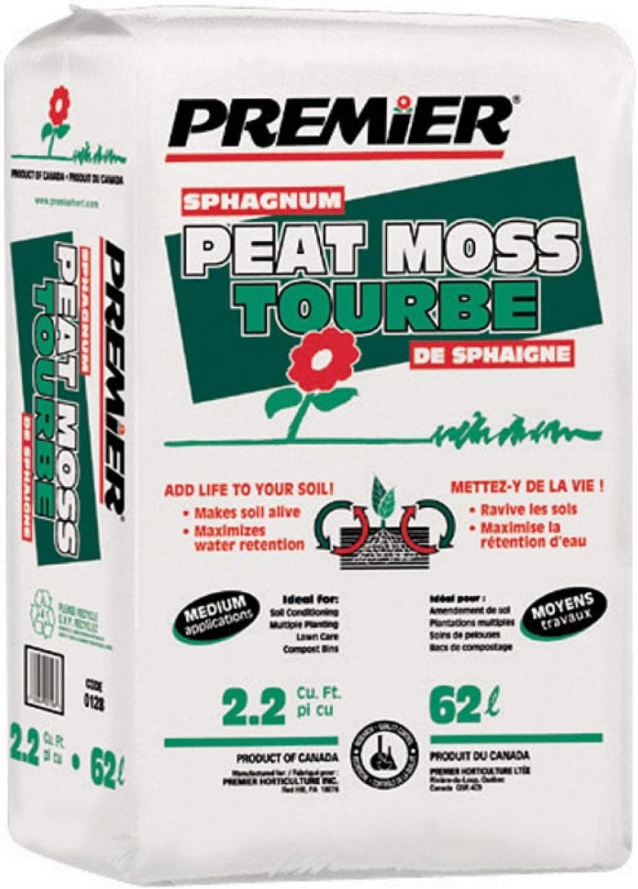 Amazon.com : Premier® Sphagnum Peat Moss Compressed Bale - 2.2cu ft ...