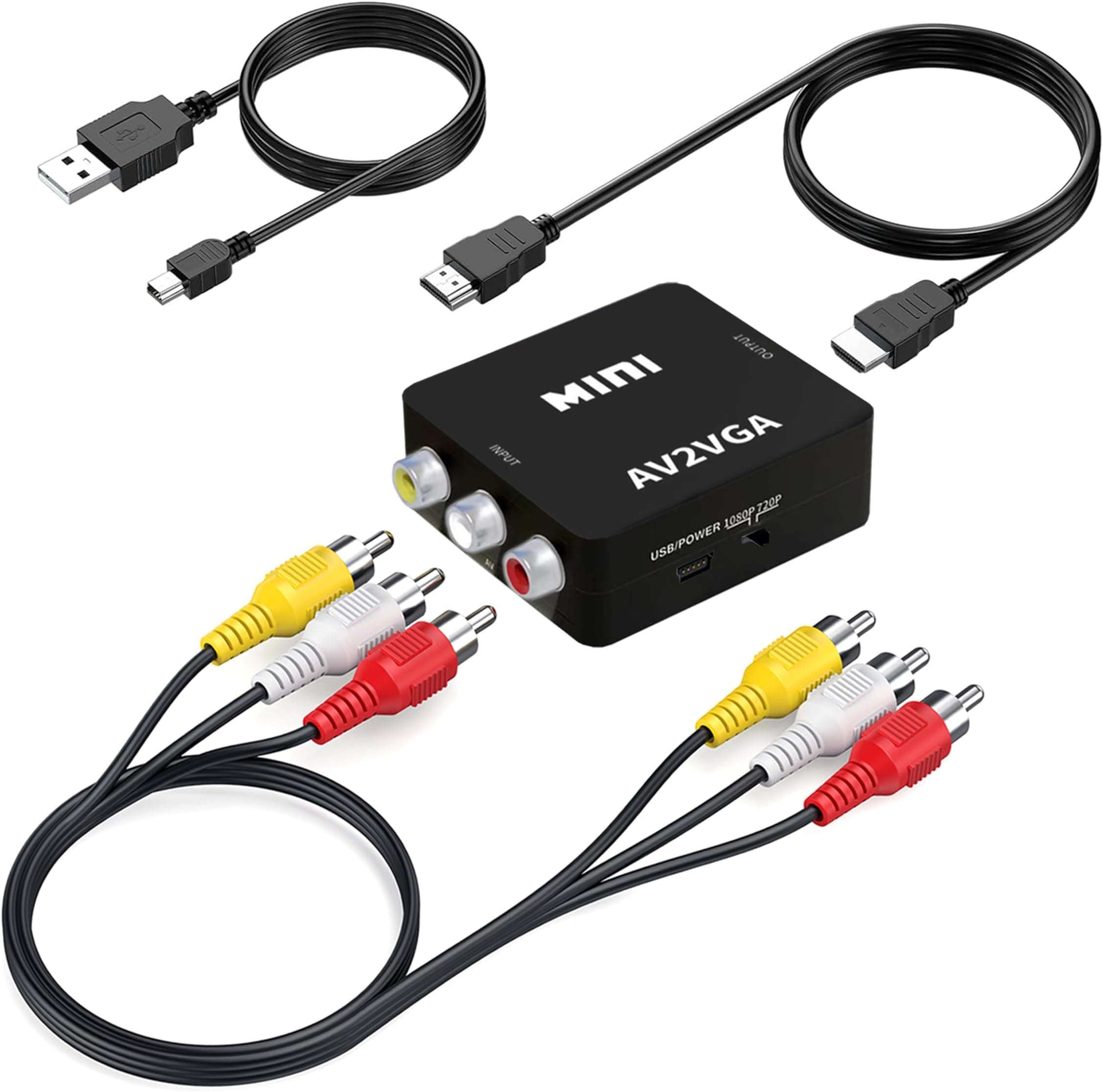 Amazon.com: RCA to HDMI Converter, AV to HDMI Adapter,1080P Mini Rca ...