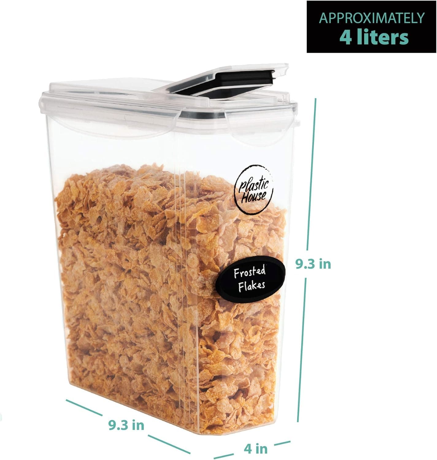 HOUSE Large Cereal Containers Storage Set Dispenser Approx. 4L FITS ...