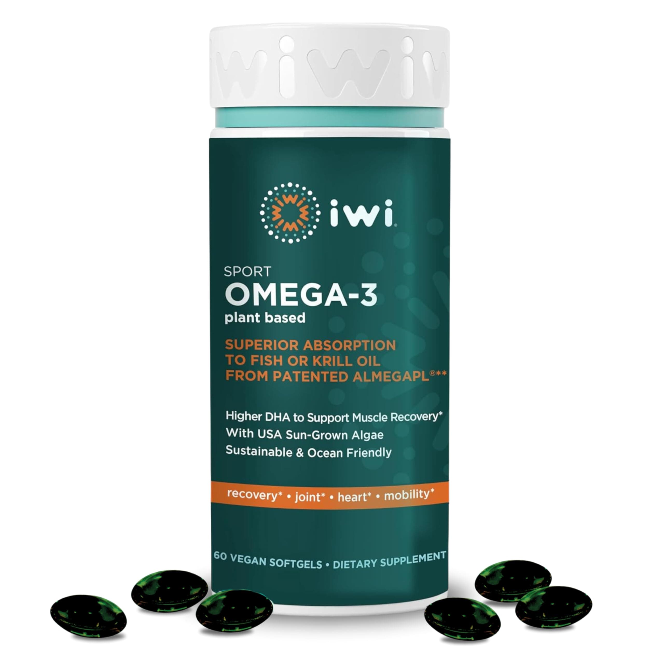 Amazon.com: iwi Omega-3 Sport, 60 Softgels (30 Servings), Plant-Based ...