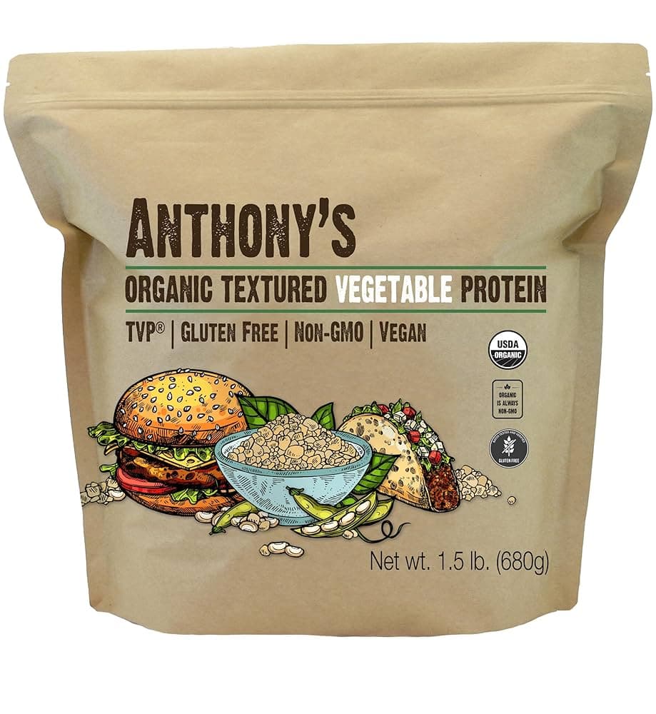 Amazon.com: Anthony's Organic Textured Vegetable Protein, TVP, 1.5 ...