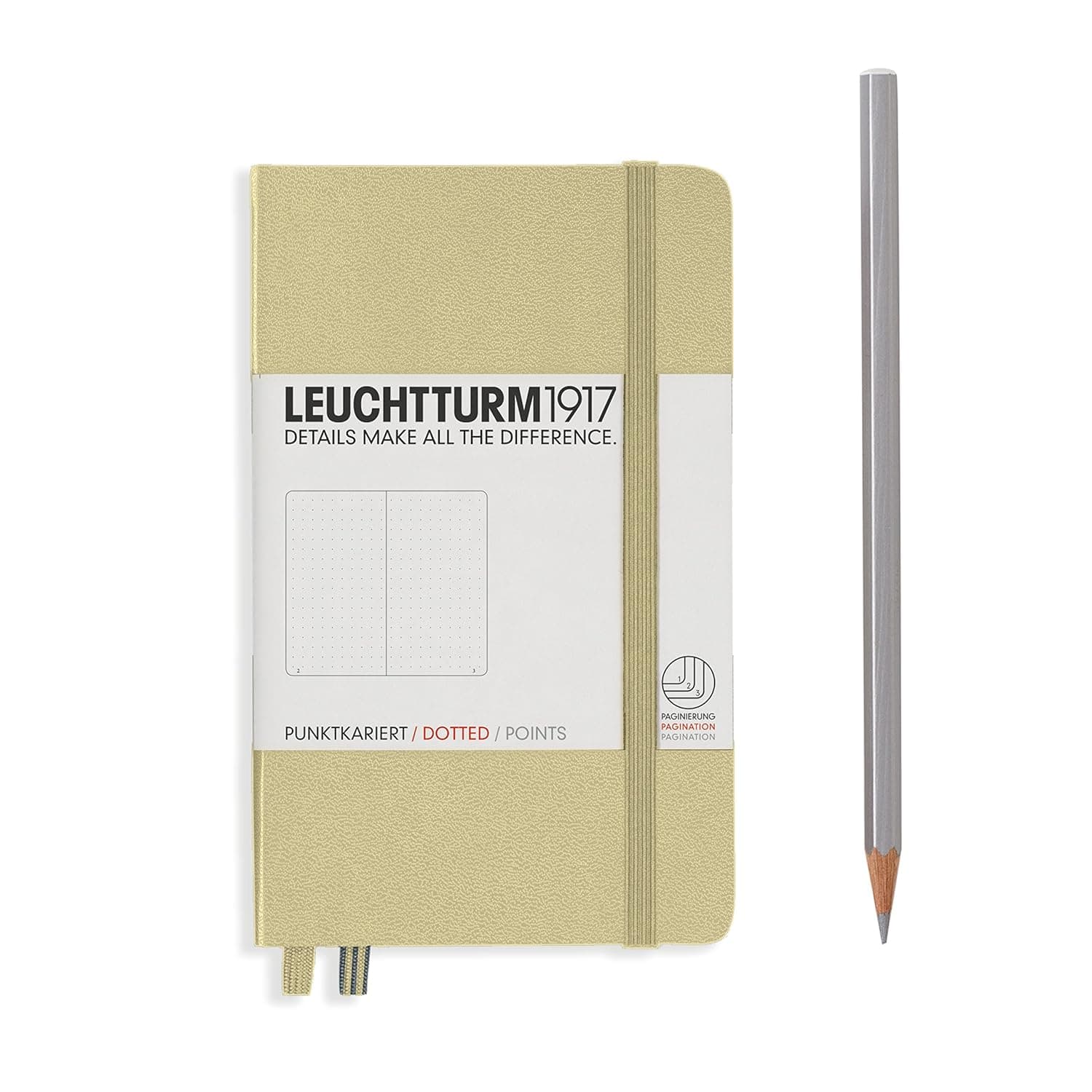 LEUCHTTURM1917 Hardcover Small (A6) Pocket Notebook, Sand, Dotted ...