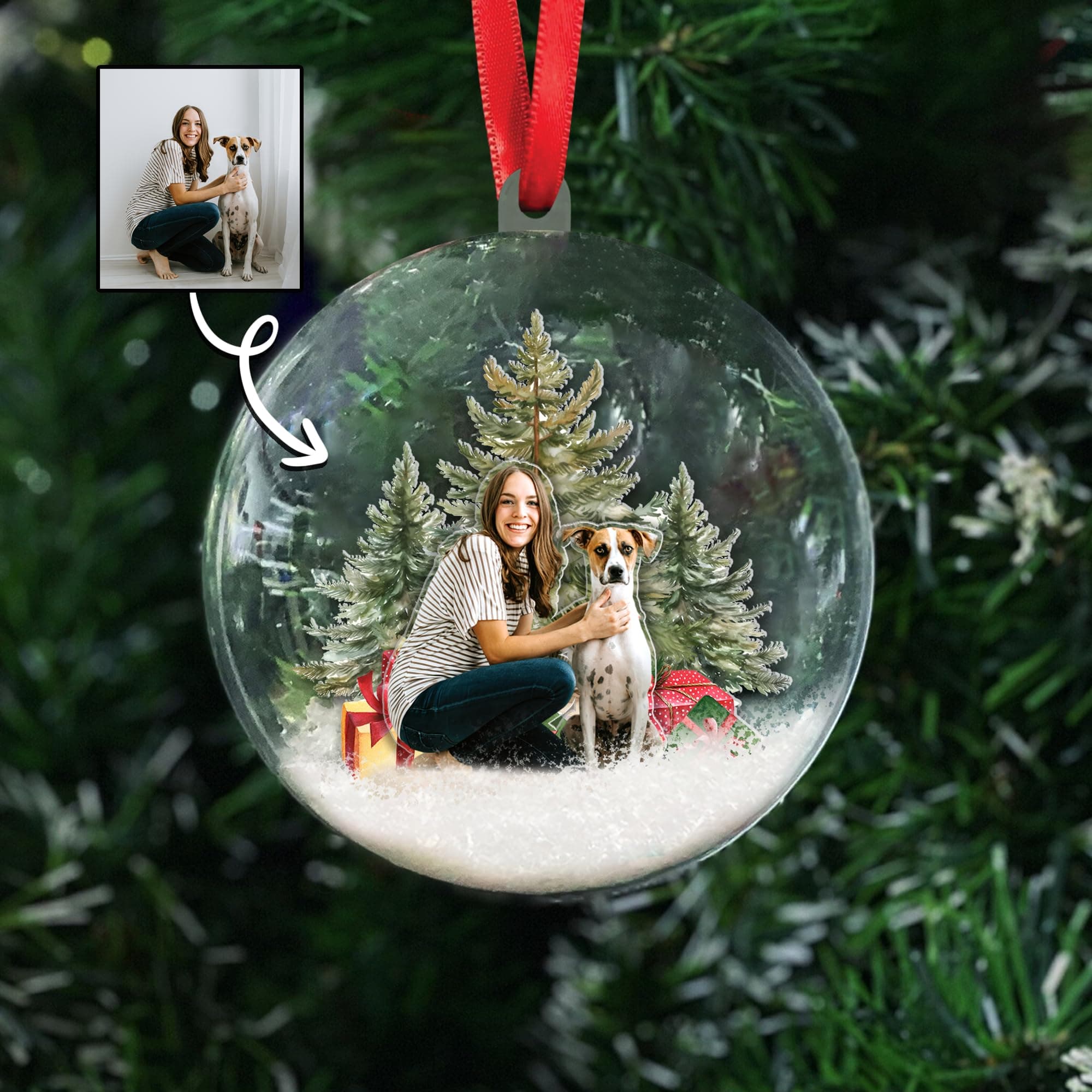 Amazon.com: GODMERCH Personalized Photo Ball Ornament, Custom Family ...