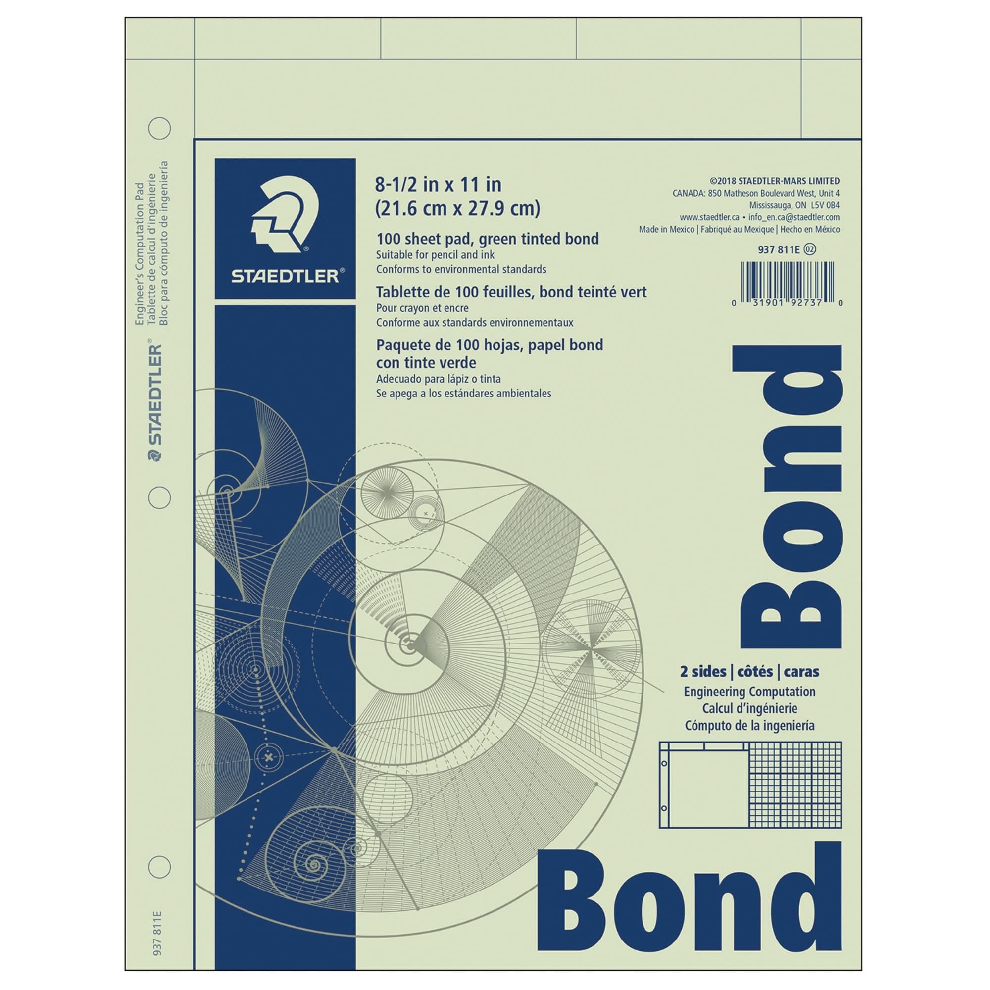 Amazon.com : Staedtler® Engineering Computation Pad, 5 x 5 Grid ...
